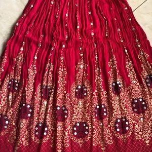 Beautiful red Indian boho skirt